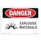 Signmission Safety Sign, OSHA Danger, 5" Height, 7" Width, Explosive Materials, Landscape OS-DS-D-57-L-2007 - alternate 1